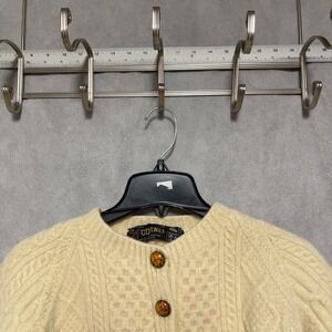 VTG Cornel Cardigan Women XS Crop Irish Knit Fisherman Donegal Tweed Wool Chunky